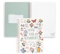 Steel Mill & Co Cute Mini Spiral Notebook for Book Lovers, 8.25" x 6.25" Journal with Durable Hardcover and 160 Lined Pages (Sense and Sensibility)