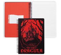 Steel Mill & Co Cute Mini Spiral Notebook for Book Lovers, 8.25" x 6.25" Journal with Durable Hardcover and 160 Lined Pages, Dracula