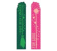 Steel Mill & Co. Double-Sided Wicked Bookmark, Changed for Good | Pink and Green Leatherette Page Marker for Theater Lovers Book Accessories