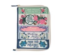 Steel Mill & Co E-Reader Folio Case, 8" x 6" Magnetic Book-Style Cover with Zipper Closure & Hand Loop, Universal Fit for Digital Readers and Small Tablets (Bookstack)