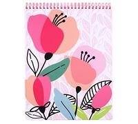 Steel Mill & Co Large Top Spiral Notebook College Ruled, 11" x 8.5" with Durable Hardcover and 160 Lined Pages, Pink Poppy