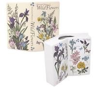 Steel Mill & Co Open Book Vase, Vintage Inspired Ceramic Field Guide Decor Sculpture, Novelty Floral & Succulent Container (Wildflowers)