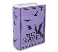 Steel Mill & Co Original Large Book-Shaped Decorative Vase, Ceramic Vases for Home Decor, Cute Bookshelf Decor, Unique Vase for Book Lovers, The Raven - Purple