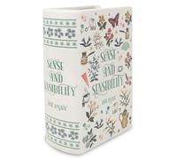 Steel Mill & Co Original Large Book-Shaped Decorative Vase, Ceramic Vases for Home Decor, Cute Bookshelf Decor, Unique Vase for Book Lovers (Sense and Sensibility)