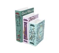 Steel Mill & Co Original Triple Book-Shaped Decorative Vase, Tiered Ceramic Bookshelf Decor, Unique Flower Holder for Book Lovers, Grimm's Fairy Tales