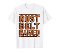 Steel Mill Glow Rust Belt Raised Industrial Graphic Art Ohio T-Shirt