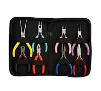 Steel Mini Pliers, 8pcs/Set Long/Round/Flat Nose Pliers Jewelry Making Processing Tool, Ergonomic Handle Professional Heavy Duty Tool Kit for Electrical and Wood Work, DIY and Jewellery Making