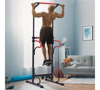Steel Multi-Use Exercise Power Tower Pull Up Station Adjustable Height W/ Grips