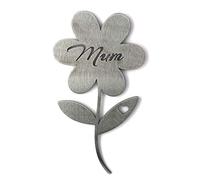 Steel Mum Flower - Metal Garden Ornament Gift for Mum, Outdoor or Indoor Floral Decoration, Thoughtful Mother’s Day, Birthday or Memorial Keepsake for Mum, Handmade Forever Flower for Her