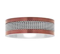 STEEL NATION JEWELRY Men’s Stainless Steel 8mm Brown Two-Tone Mesh Wedding Band Ring, Metal, No Gemstone