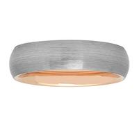 STEEL NATION JEWELRY Men’sTantalum Carbide Ring 6mm Gray Satin Finish w/RoseTone Tone Interior Contemporary Band, Metal