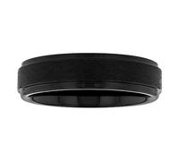 Steel Nation Jewelry Men's 6mm Tantalum Carbide Contemporary Bands - Choice of Designs with Step Edges, Metal, No Gemstone
