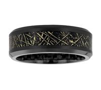 STEEL NATION JEWELRY Men's 8mm Wedding Band with Textured Inlay Modern Designs for Him Choice of Colors, metal, no gemstone