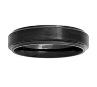 STEEL NATION JEWELRY Men's Cobalt Chrome Ring 6mm Black Step Edge Band: Style and Durability, cobalt, No Gemstone