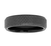 STEEL NATION JEWELRY Men's Cobalt Chrome Ring 6mm Bold Black Mesh Pattern Band, cobalt, No Gemstone