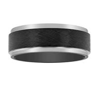 STEEL NATION JEWELRY Men's Cobalt Chrome Ring 8mm Bold Black Finish & Gray Satin Center Band, cobalt, No Gemstone