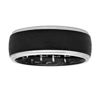 STEEL NATION JEWELRY Men's Cobalt Chrome Ring 8mm: Bold Black Silver Carbon Fiber Band, cobalt, No Gemstone