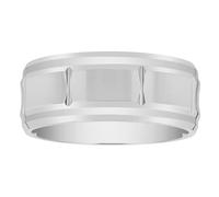 STEEL NATION JEWELRY Men's Cobalt Chrome Wedding Band: 9mm Concave Brick Pattern, cobalt, No Gemstone