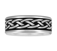 STEEL NATION JEWELRY Tantalum Tribal Design Band with Black Finish, 8mm, Modern Contemporary Ring, metal, no gemstone