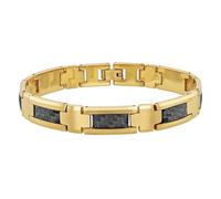 STEEL NATION JEWELRY Tungsten with Yellow Finish Carbon Fiber Bracelet
