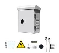 Steel Outdoor IT Electrical Enclosure Box with Wall/Pole Mount 9X11.5X5.8 | Waterproof steel Nema outdoor enclosure with rain hood, with wall & pole mounting IT equipment and electronic devices