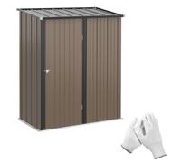 Steel Outdoor Storage Shed Lockable Door Garden Backyard Tool House Grey Unit