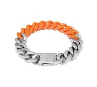Steel Painted Jointed Colorful Cuban Bracelet - Suitable For Both Men And Women. Hip-hop Style Accessory.(21cm,Gold-color)