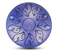 Steel Pan Drum Musical Instrument, 6 Inch 11 Notes Dolphin Tongue Drum, Handpan Drum Percussion Instrument Gifts For children, Women Healing, Music Lovers Beginner (Color : Blue)