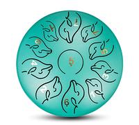 Steel Pan Drum Musical Instrument, 6 Inch 11 Notes Dolphin Tongue Drum, Handpan Drum Percussion Instrument Gifts For children, Women Healing, Music Lovers Beginner (Color : Green)