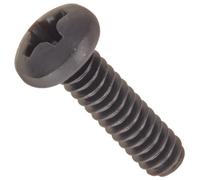 Steel Pan Head Machine Screw, Black Oxide Finish, Meets ASME B18.6.3, 2 Phillips Drive, 6-32 Thread Size, 1/2" Length, Fully Threaded, Import (Pack of 100)