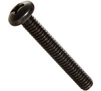 Steel Pan Head Machine Screw, Black Oxide Finish, Meets ASME B18.6.3, 3 Phillips Drive, 1/4"-20 Thread Size, 1-3/4" Length, Fully Threaded, Import (Pack of 50)