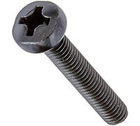 Steel Pan Head Machine Screw, Black Oxide Finish, Meets DIN 7985, #1 Phillips Drive, M3.5-0.6 Thread Size, 20 mm Length, Fully Threaded, Import (Pack of 100)