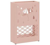Steel Parasol Holder Pink 28 x 12 x 41 cm with Drip Tray and Storage Space for Umbrellas, Umbrella Stand for Hallway, Entryway, Office, Hotel, Restaurant