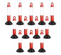 Steel parking bollards， Reflective Traffic Delineator Post, Crowd Control Safety Bollard for Schools/Hospitals/Shopping Malls Detachable, Comme(12 Pcs,80cm/31.5cm Tall)