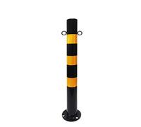 Steel Parking Safety Barriers, Fixed Type Parking Bollards for Driveway, Non-removable Car Park Barrier, High Visibility Black and Yellow Security Bollards