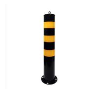 Steel Parking Safety Barriers, Fixed Type Parking Bollards for Driveway, Non-removable Car Park Barrier, High Visibility Black and Yellow Security Bollards