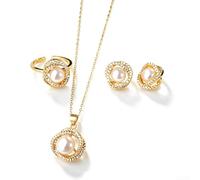 Steel Pearl Set with Snowflake Charm Steel Pearl Set with Snowflake(Three-piece Set)