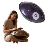 Steel Percussion Handpan Instrument in D Minor for Adults Tuned 432Hz 440Hz with 9 10 12 Note Layout Handpan Drum for Meditation Yoga Music Practice Performance 22 Inch(Dark purple,440HZ/10 Note)