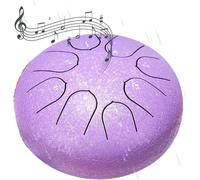 Steel Percussion: The 6 Inch 8 Note Steel Tongue Drum Rain Offers a High-Quality Percussion Instrument for Professional Use(Purple)