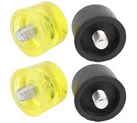 Steel Pipe Mallet Head 4 Pcs Rubber Hammer Replacement Striking Head Yellow Black Plastic Mallet Head Tips Set for Jewelry Craftsman, Leather, Wood, Flooring Installation (Φ25mm)