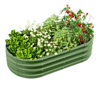 Steel Raised Beds for Garden, Outdoor Elevated Planter Box, Easy-to-assemble, for Growing Flowers, Herbs and Vegetables, Light Green, 120 * 60 * 30