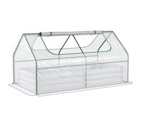 Steel Raised Garden Bed Planter Box Kit with Greenhouse, for Dual Use, Clear