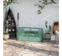 Steel Raised Garden Bed Planter Box Kit with Greenhouse, for Dual Use Outsunny Green One Size