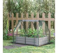 Steel Raised Garden Bed Planter Box Kit with Greenhouse, for Dual Use Outsunny Off White One Size