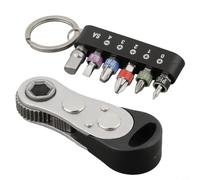 Steel Ratchet Wrench Set 7pcs Magnetic Bit Holder | PH0 to PH3 plus SL4 bits, colour-coded for quick ID, magnetic holder, compact storage box, DIY essential