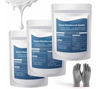 Steel Reinforced Epoxy Putty, Strong Clay Iron Adhesive, AB Two-Part, Waterproof, Heat Resistant, Fast Repair Filler for Metal Wood Ceramic Concrete Tile Plastic PVC Cracks Holes (3pcs)
