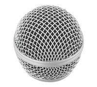 Steel Replacement Mesh Head for Dynamic Microphones Fits BetaFor 58A and Similar, Designed with Foam Windshield to Protect Microphone Capsule and Reduce External Noise (Silver)