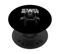 STEEL RESERVE Futuristic Armored Figure PopSockets Adhesive PopGrip