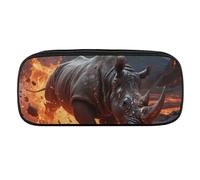 Steel Rhino Pencil Case Waterproof Leather Pencil Pouch Multi-purpose Aesthetic Makeup Bag Cute Pen Bag Large Cosmetic Bag for Office Stationery, Travel