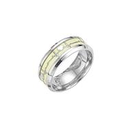 Steel Ring for Men Women Luminous Ring Promise Heartbeat Heartbeat Luminous Ring Fashion Jewellery Dark Rings Curling Top Women, one size, Stainless Steel, No Gemstone
